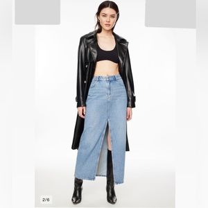 Dynamite denim maxi skirt with slit